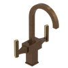 Rubinet Single Hole Dual Handle Lav. Set. (less drain) Tuscan Brass
