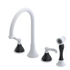 Rubinet Widespread Kitchen Set with Hand Spray Matt White