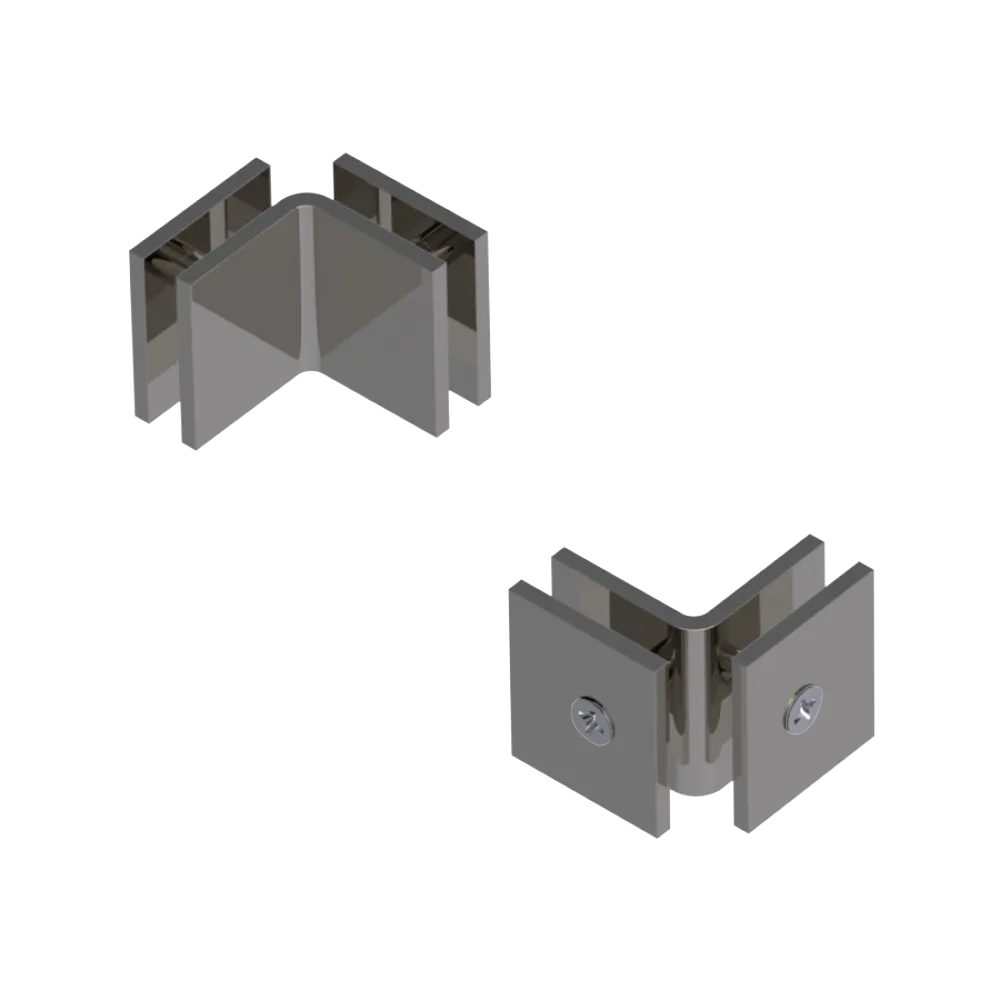 Rubinet 90 Glass to Glass Open Face Polished Nickel