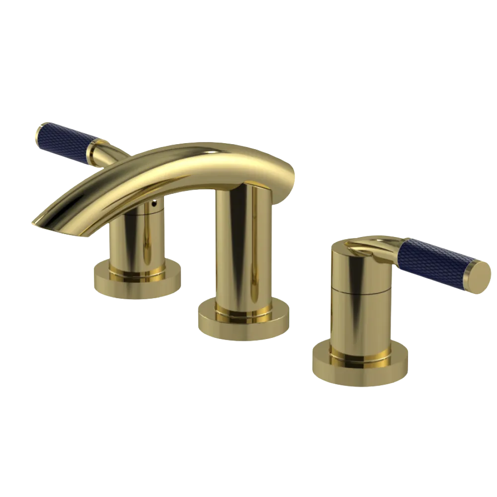 Rubinet Widespread Lav. Set. (less drain) Natural Brass