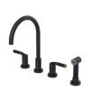 Rubinet Widespread Kitchen Set with Hand Spray Matt Black