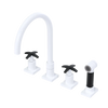 Rubinet Widespread Kitchen Set with Hand Spray White