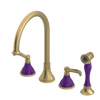 Rubinet Widespread Kitchen Set with Hand Spray Satin Brass