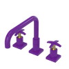 Rubinet Widespread Kitchen Set with Genesis Spout Purple Haze