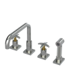 Rubinet Widespread Kitchen Set with Genesis Spout with Hand Spray Satin Nickel