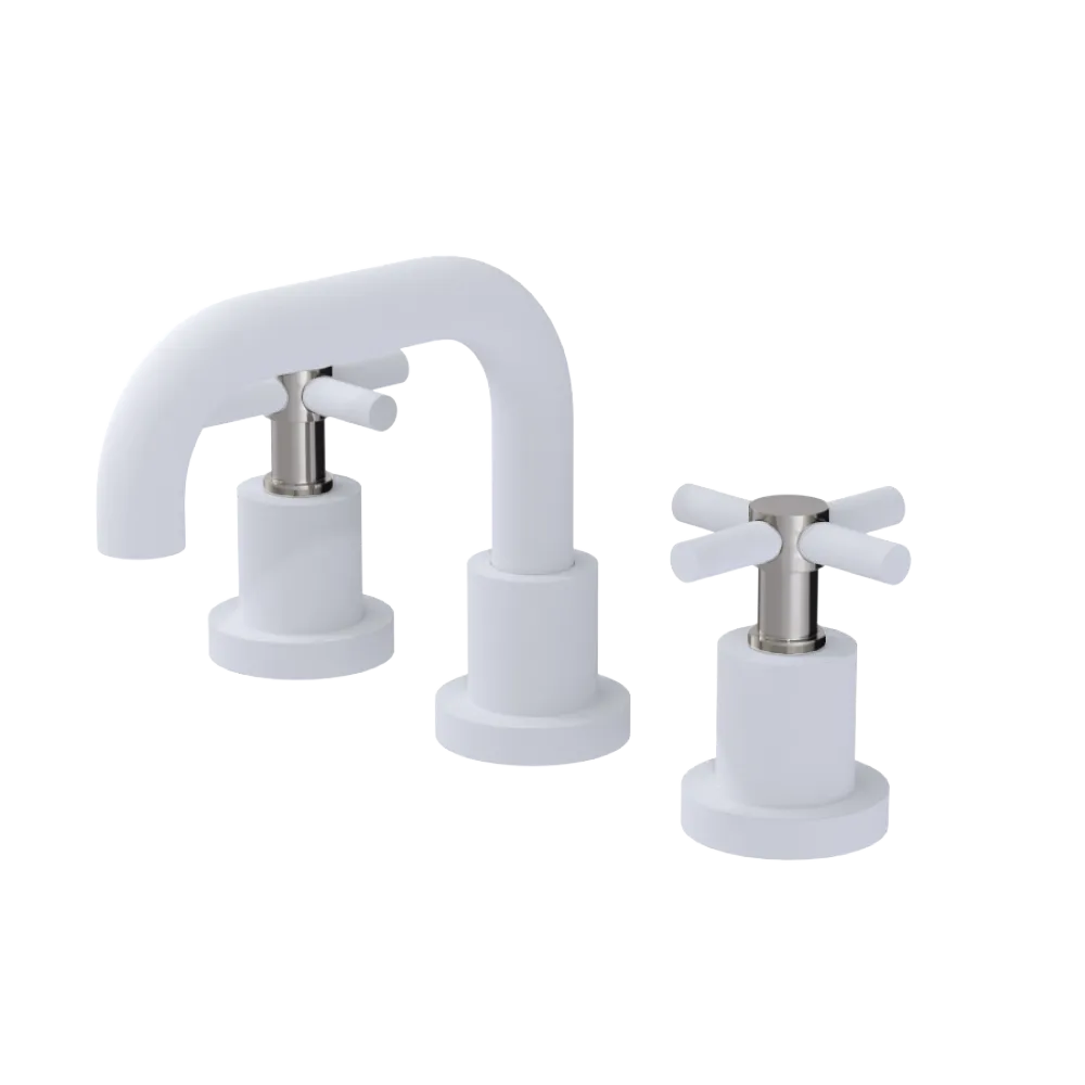 Rubinet Widespread Lav. Set. (less drain) Matt White