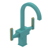 Rubinet Single Hole Dual Handle Lav. Set. (less drain) Aqua