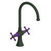 Rubinet Two Handle Single Hole Kitchen Set Green Envy