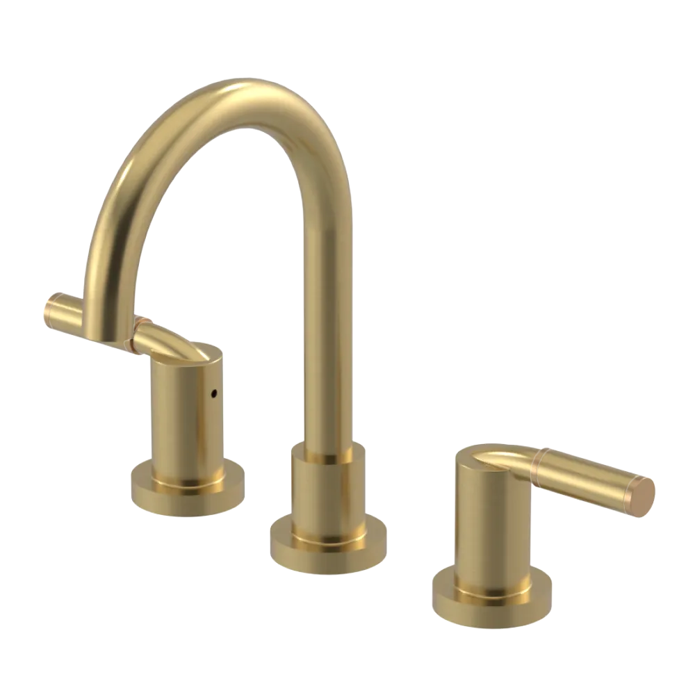 Rubinet Widespread Lav set (less drain) Satin Brass