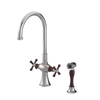 Rubinet Two Handle Single Hole Kitchen Set with Hand Spray Polished Nickel