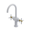 Rubinet Single Hole Dual Handle Lav. Set with LaSalle Spout (less drain) Matt White