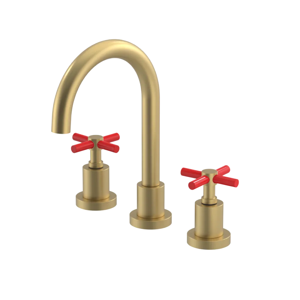 Rubinet Widespread Lav. Set. (less drain) Satin Brass