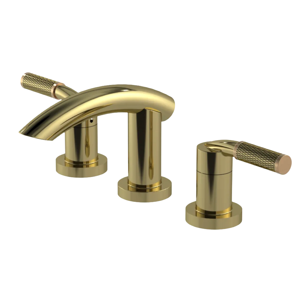 Rubinet Widespread Lav. Set. (less drain) Natural Brass