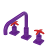 Rubinet Widespread Kitchen Set with Genesis Spout Purple Haze