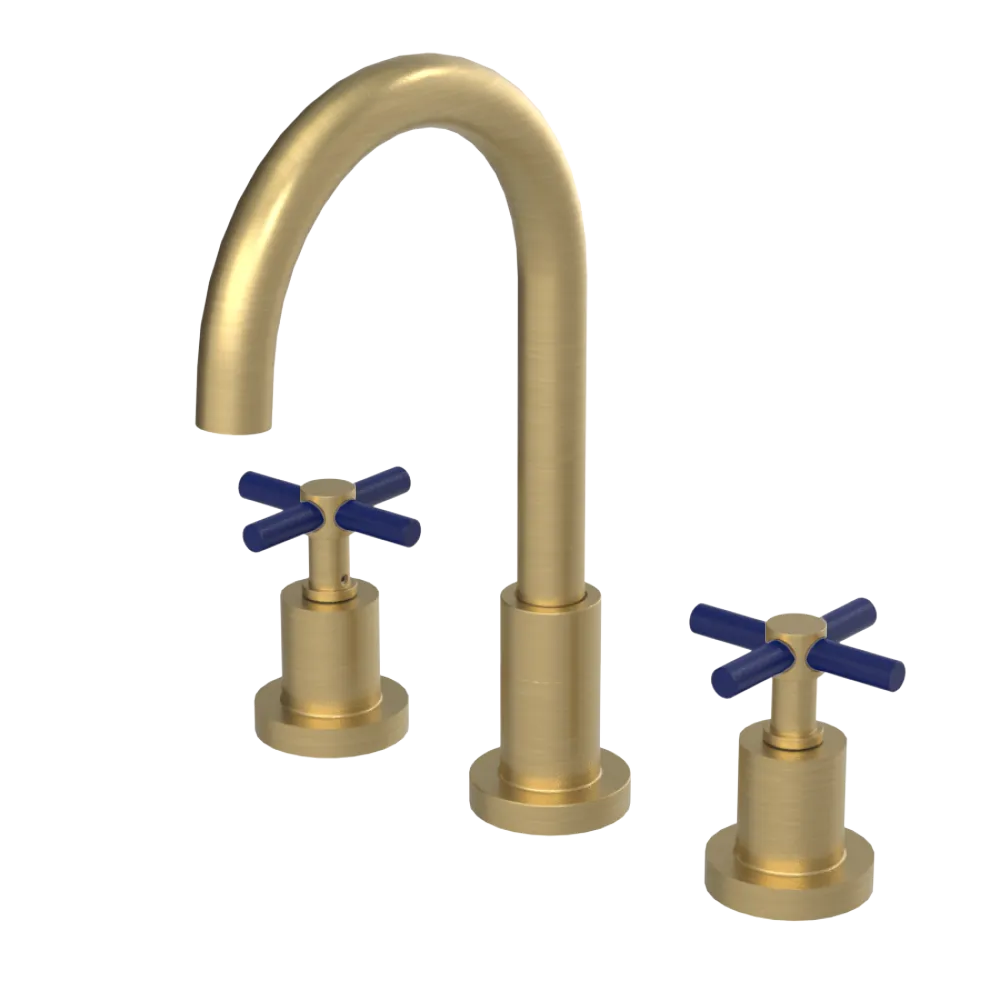 Rubinet Widespread Kitchen Set with LaSalle Spout Satin Brass