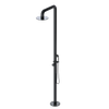 Rubinet Pressure Balance Outdoor Shower with Hand Held Shower & 10" Shower Head - 304 Stainless Steel Black