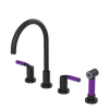 Rubinet Widespread Kitchen Set with Hand Spray Matt Black
