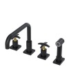 Rubinet Widespread Kitchen Set with Genesis Spout with Hand Spray Matt Black