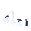 Rubinet Widespread Kitchen Set with Genesis Spout with Hand Spray Matt White