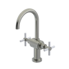 Rubinet Single Hole Dual Handle Lav. Set with LaSalle Spout (less drain) Satin Nickel