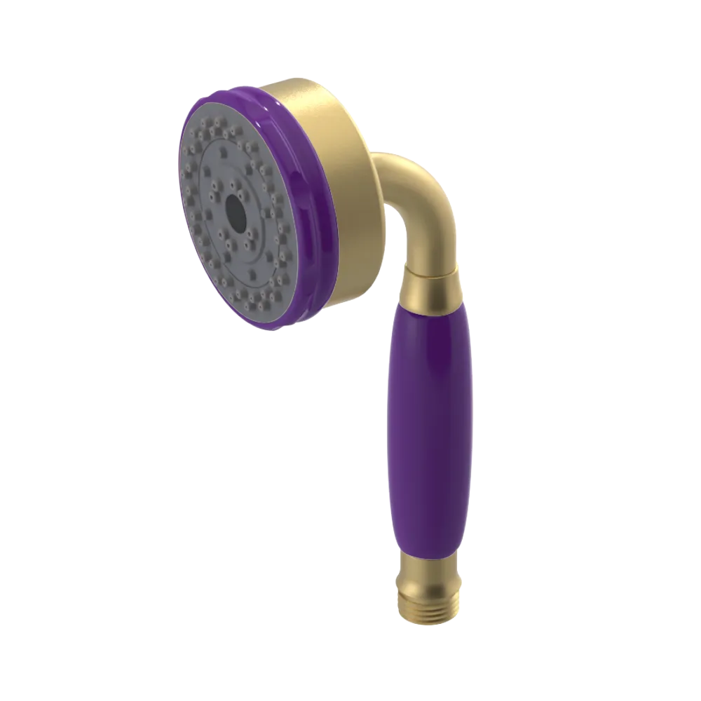 Rubinet 3 Function Hand Held Shower Only Satin Brass