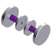 Rubinet Shower Door Knob (set) Satin Chrome