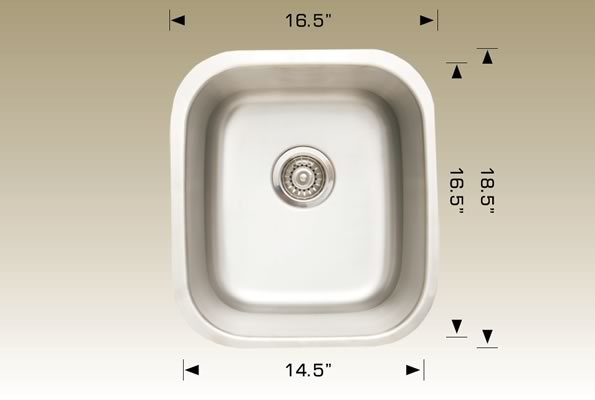 Bosco Standard Serie Undermount Kitchen Sink 16.5 x 18.5