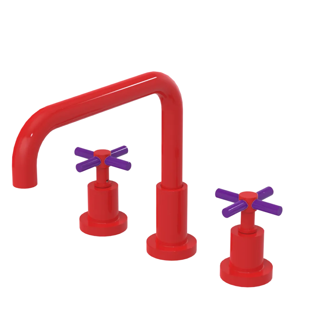 Rubinet Widespread Kitchen Set Red