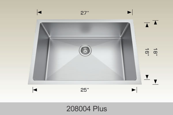 Bosco Standard Plus Series Kitchen Sink 27 x 18
