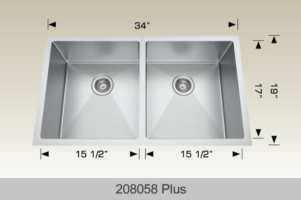 Bosco Standard Plus Series Kitchen Sink 34 x 19