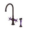 Rubinet Two Handle Single Hole Kitchen Set with Hand Spray Oil Rubbed Bronze