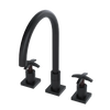 Rubinet Widespread Kitchen Set Matt Black