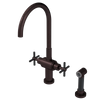Rubinet Two Handle Single Hole Kitchen Set with LaSalle Spout with Hand Spray Oil Rubbed Bronze