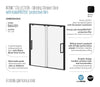 KALIA IKONIK2-Panel Bypass sliding bathtub door 60"x60" with KaliaProtek film