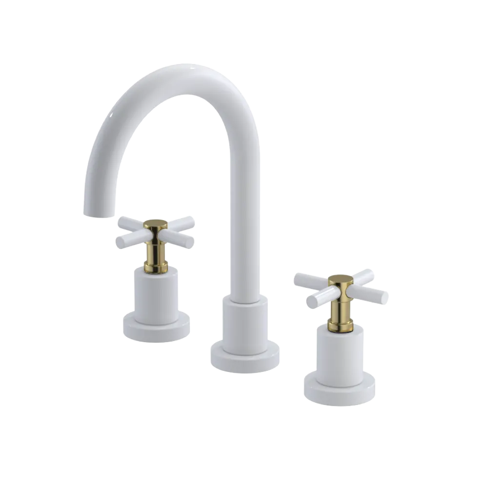 Rubinet Widespread Lav. Set. (less drain) White
