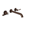 Baril Two handles wall-mounted lavatory faucet, drain not included