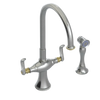 Rubinet Two Handle Single Hole Kitchen Set with Hand Spray Satin Nickel