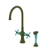 Rubinet Two Handle Single Hole Kitchen Set with Hand Spray Green Envy