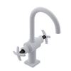 Rubinet Single Hole Dual Handle Lav. Set. (less drain) Matt White
