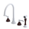 Rubinet Widespread Kitchen Set with Hand Spray Matt White
