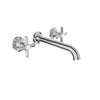 Baril Two handles wall-mounted lavatory faucet, drain not included