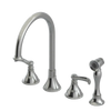 Rubinet Widespread Kitchen Set with Hand Spray Satin Nickel