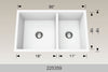 Bosco Granite Series Undermount Kitchen Sink 30 x 18 White