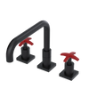 Rubinet Widespread Kitchen Set with Genesis Spout Matt Black