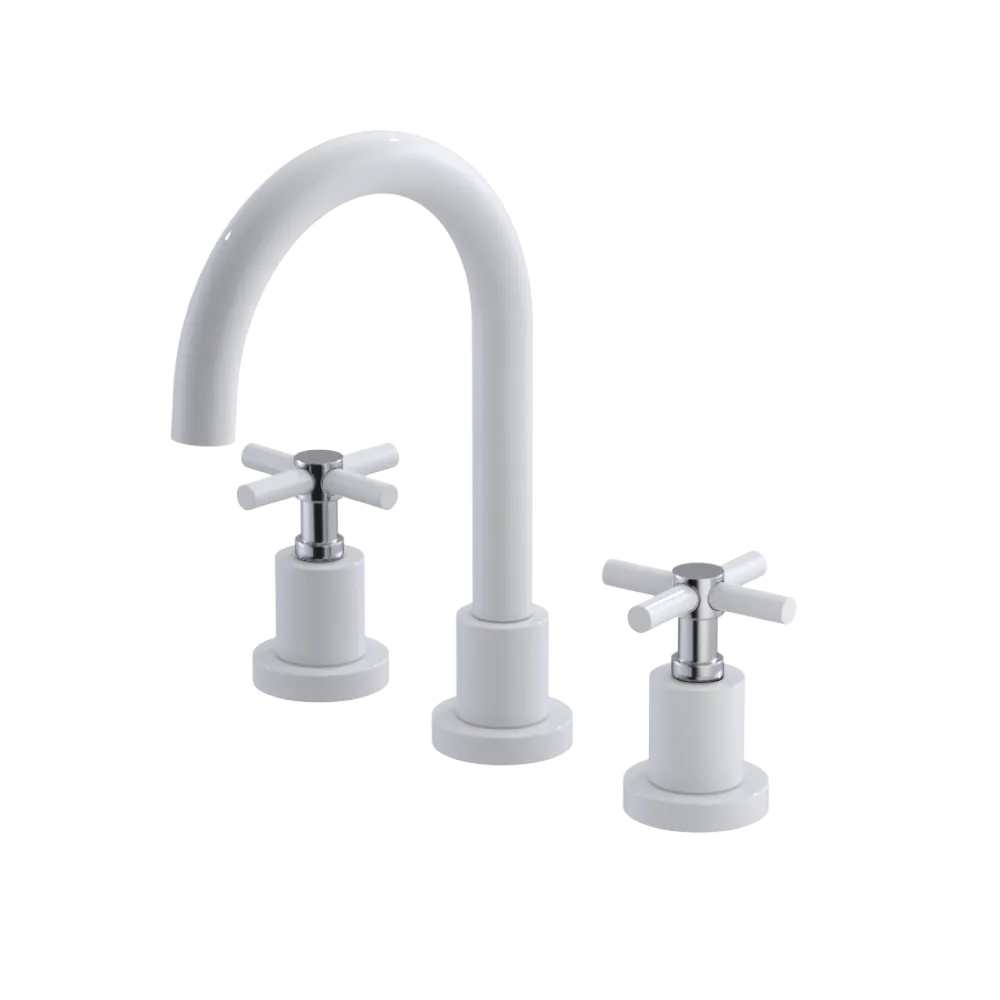 Rubinet Widespread Lav. Set. (less drain) White