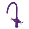 Rubinet Two Handle Single Hole Kitchen Set with LaSalle Spout Purple Haze