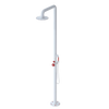 Rubinet Pressure Balance Outdoor Shower with Hand Held Shower & 10" Shower Head - 304 Stainless Steel Matt White