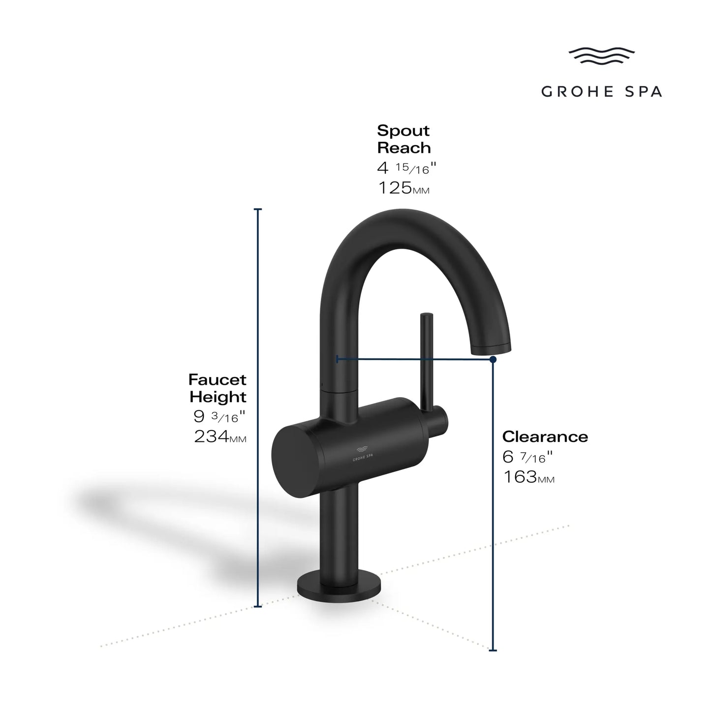 Grohe Atrio New Single Hole Single-Handle M-Size Bathroom Faucet, 1.2 GPM