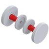 Rubinet Shower Door Knob (set) White