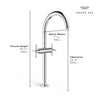 Grohe Atrio New Single Hole Two-Handle Deck Mount Vessel Sink Faucet, 1.2 Gpm